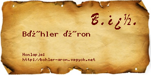 Böhler Áron névjegykártya
